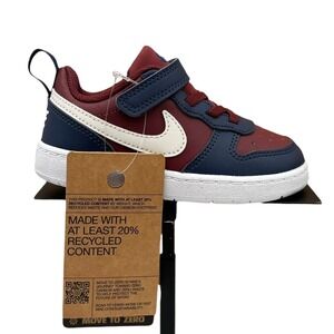 Nike Court Borough Low Toddler Boys Slip-on Sneakers Size 7 Dark Team Red Blue